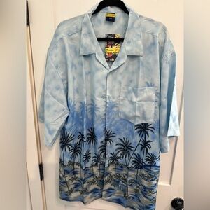 OCEAN BLUE XXL HAWAIIAN SHIRT. NEW WITH TAGS